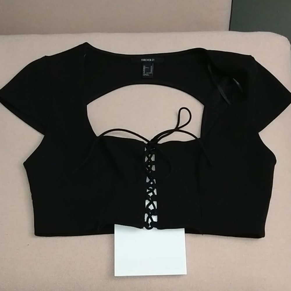 2/$3 Forever 21 lace up open back crop top.